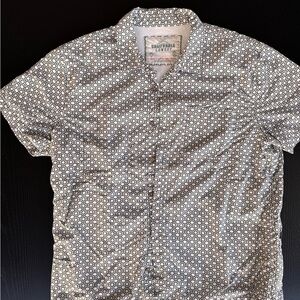 California Cowboy High Water Shirt in Geometric Black and White Pattern - Large